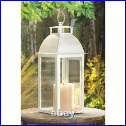 10 Distressed Pearl White Shabby Table Candle Lantern Holder Wedding Centerpiece