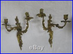 10% OFF! Pair of antique bronze wall mount candle holders