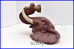 12 Set of Two Elephant Candle Holders African Home Decor Wall Sconce Sculpture