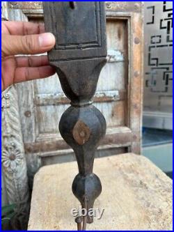1700's Antique Wooden Wall Hanger Oil Lamp Stand Candle Holder With Hanger Hook