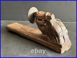 1940's VINTAGE HAND CARVED HORSE HEADED WALL HANGING WOODEN CANDLE HOLDER. HCH. 1