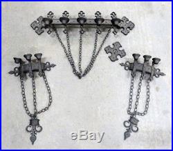 1967 Sexton Gothic Medieval Wall Candelabra and Sconces Cast Metal