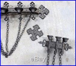 1967 Sexton Gothic Medieval Wall Candelabra and Sconces Cast Metal