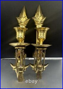 1970s Petite Brass Candle Sconces a Pair