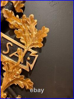 19th Century Neoclassical Giltwood, ebony & Gilt Metal Trophy Form Wall Light