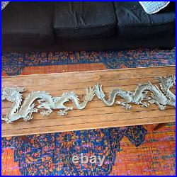 29 Large Brass Pair of Wall Art Hanging Metal Hollywood Reg Dragons SP Tagged