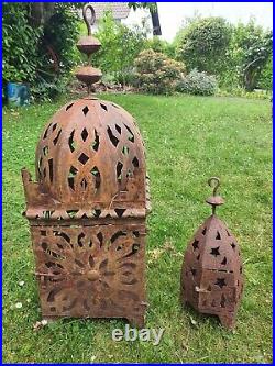2 Antique High Quality Moroccan Lantern Lamp Candle Holder Wall Light