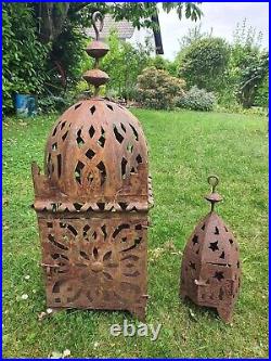 2 Antique High Quality Moroccan Lantern Lamp Candle Holder Wall Light