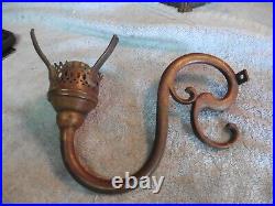 2 Antique large candle copper Sconces wall heavy and solid