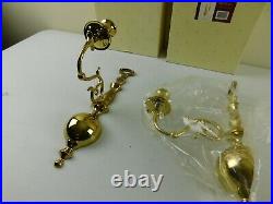 2 BALDWIN Polished Brass 1-Arm Large Ball Wall Candle Sconces #7471.030 MIB NEW
