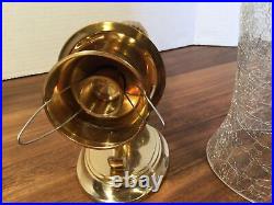 2 Brass Wall Sconce Candle Holders With Crackled Glass Hurricane -India
