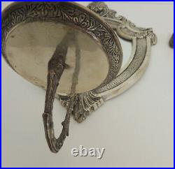 2 Candle Wall Sconces Metal Mirror Shields Medieval