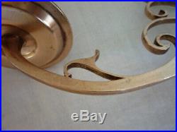 2 Decorative Brass Candle Candlestick Holders Wall Sconce Piano Reclaim Pair