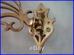 2 Decorative Brass Candle Candlestick Holders Wall Sconce Piano Reclaim Pair