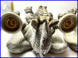 2 Design Toscano Mythical Dragon Gargoyle Wall Sculpture Candle Holder Sconce #2