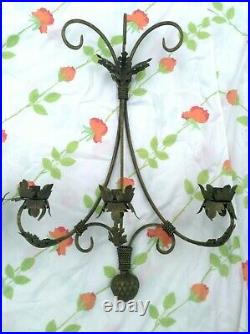 2 Iron 3 Candle Wall Sconce Holder Candelabra 28 X 20 Each