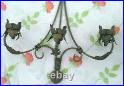 2 Iron 3 Candle Wall Sconce Holder Candelabra 28 X 20 Each
