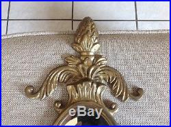 2 Large Vintage Very Heavy Brass Wall Candle Holder Sconce Fixtures 21.5 Mint C