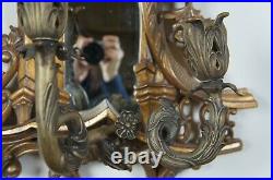 2 Maitland Smith Baroque Rococo Mirrored Wall Sconces Ornate Candle Holders 40