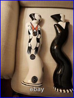 2 Paloma Picasso 16 Cubism Style Women Figure Candle Holders Signed EXCELL COND