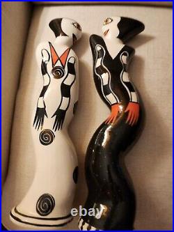 2 Paloma Picasso 16 Cubism Style Women Figure Candle Holders Signed EXCELL COND