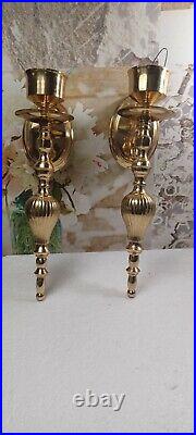 2 Vintage Brass Wall Candle Sconce 12 brass candle holder vintage home decor