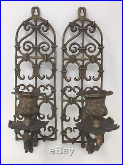 2 Vintage Chinese Oriental Solid Brass Serpent Snake Wall Candle Sconces