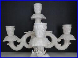 2 Vintage Handmade White Ceramic Wall Mounted 4 Candleholder Sconces Roses