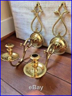 2 Virginia Metalcrafters Colonial Williamsburg Brass Wall Candle Sconces CW16-3