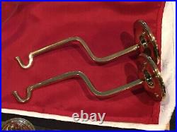 2 Williamsburg Virginia Metalcrafters Bruton Brass Sconces withSmoke Bells