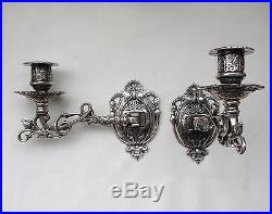 2 x Wall Mounted Candle Holder Silver Light, Piano Lamps Brass schwenkbar18cm