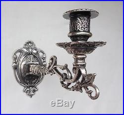 2 x Wall Mounted Candle Holder Silver Light, Piano Lamps Brass schwenkbar18cm