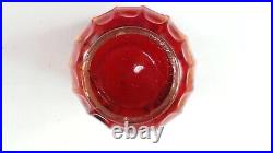 2pc Old Antique Ruby Red Candle Holders Glass Wall Sconce Pair Lantern Globe
