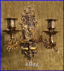 2xklavierleuchter Brass Candlestick Wall Mounted Candle Holder Light