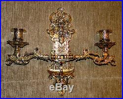 2xklavierleuchter Brass Candlestick Wall Mounted Candle Holder Light