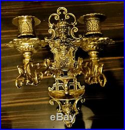 2xklavierleuchter Brass Chandelier Wall Mounted Candle Holder Light, Candlesticks