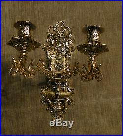 2xklavierleuchter Brass Chandelier Wall Mounted Candle Holder Light, Candlesticks