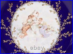 3 Maiden Austrian Porcelain Plate Wall Sconce Candle Holder 19' X 14 1/2