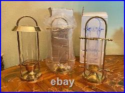 3 Vintage ship Danish Brass Hanging & Table Candle Holders