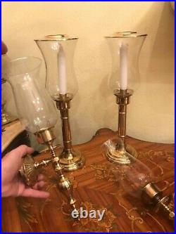 4 Vintage Brass Wall & Table Candle Holders
