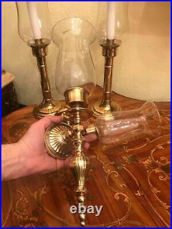 4 Vintage Brass Wall & Table Candle Holders