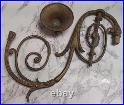 (4) Vintage Heavy Brass Ornate Wall Candle Holders. One Is Missing Candle Holder