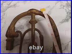 (4) Vintage Heavy Brass Ornate Wall Candle Holders. One Is Missing Candle Holder