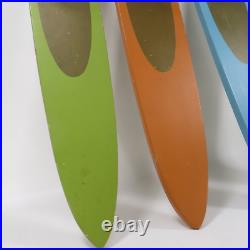 4 Vintage MCM Atomic Peter Pepper Products Surfboard Candle Holder Wall Sconces