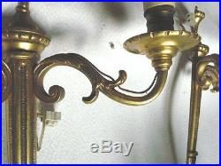 4 or 2 pair of antique French solid bronze candle holders / wall sconces