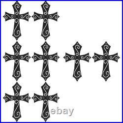 4x Cross Metal Wall Art Wrought Iron Wall Decor Crucifix Candle Holder