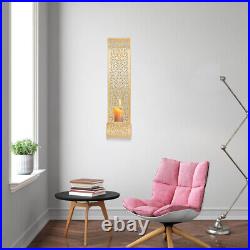 4x Pillar Candle Holder Candle Sconces Gold Metal Wall Art