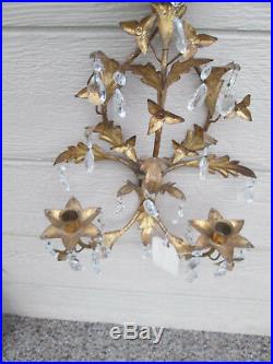 55207 Metal and Glass Prism Candelabra Wall Sconce