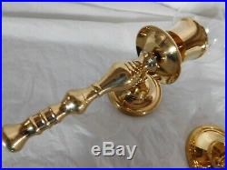 60s 70s vintage mid century Hollywood Regency brass candle sconces wall NIB new