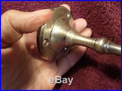 AMAZING PAIR 1800-s ANTIQUE WALL MOUNT SHIP SWIVEL BRASS CANDLE HOLDERS MARITIME